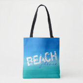 Strand Bitte Aquarell Ozean Blue Green Tote Tasche (Vorderseite)