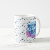 Strand Bitte Aquarell Sand Dollar Starfish Zitat Kaffeetasse (VorderseiteRechts)