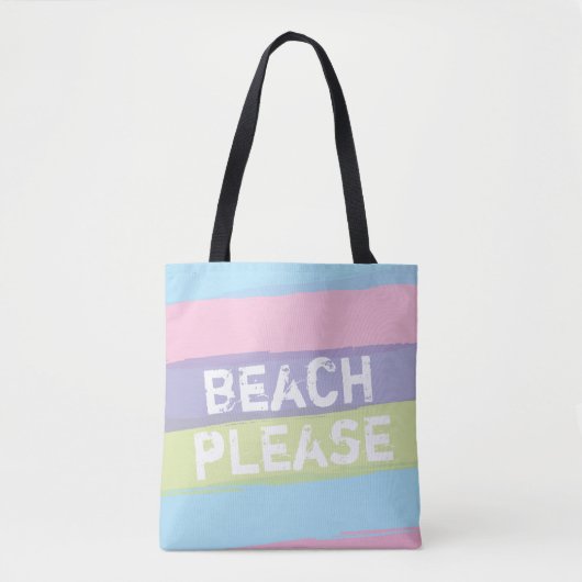 Strand Bitte Aquarell Streifen Beach Bag Tasche (Vorderseite)
