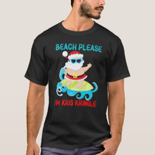 Strand Bitte bin ich Kris Kringle Santa Surfing Oc T-Shirt