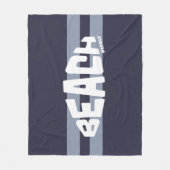 Strand Bitte blau und weiß Fleecedecke (Vorderseite)