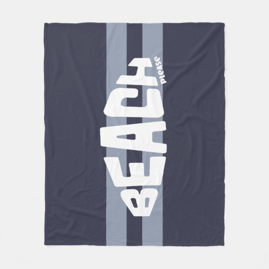 Strand Bitte blau und weiß Fleecedecke (Vorderseite)