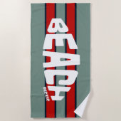 Strand Bitte dusty Blau und Red Beach Handtuch (Vorderseite)