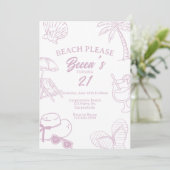 Strand Bitte, erwachsenes Party, Beach Party, Swim Einladung (Stehend Vorderseite)