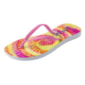Strand Bitte Flip Flops Gelb, Rosa, Orange Badesandalen (Schrägansicht)