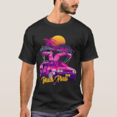 Strand bitte Futuristische Auto Retro Sunset Synth T-Shirt (Vorderseite)