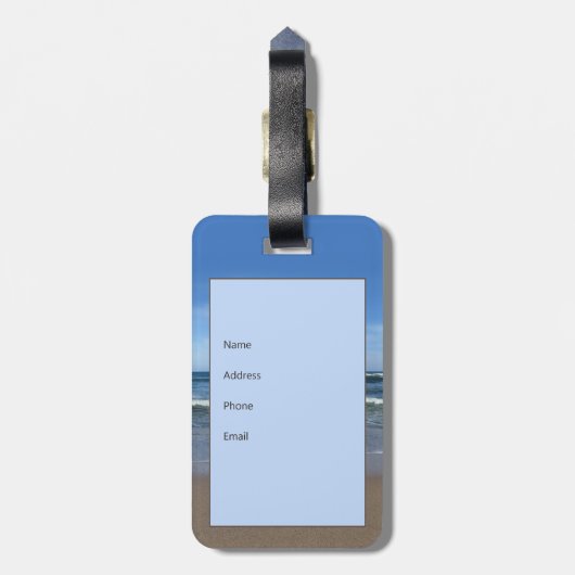 Strand bitte! gepäckanhänger (Rückseite vertikal)