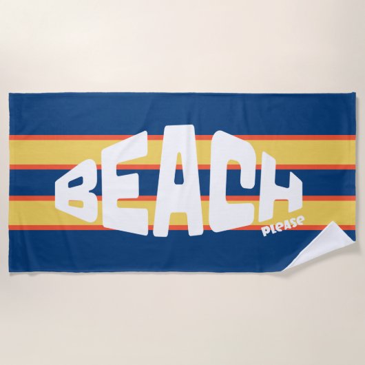 Strand Bitte gestrichen Blau und Gelb Strand Handt Strandtuch (Vorderseite)