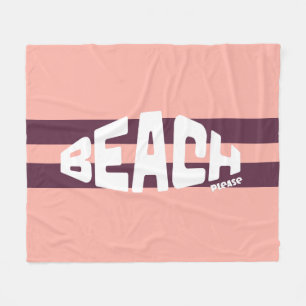 Strand Bitte Girly Pink und Lila gestrichen Fleecedecke