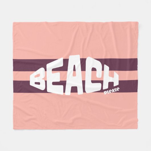 Strand Bitte Girly Pink und Lila gestrichen Fleecedecke (Vorderseite (Horizontal))