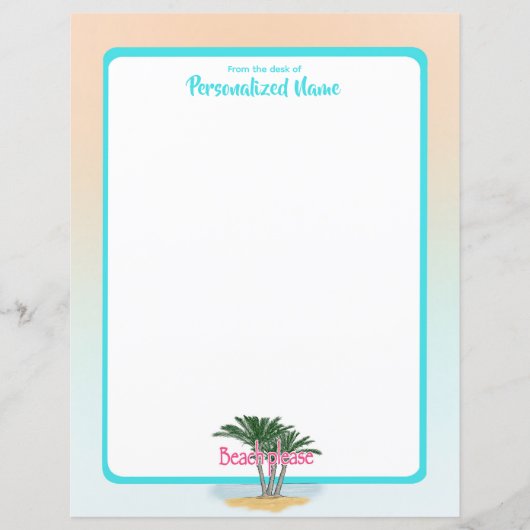 Strand Bitte grenzt ungestrichenes Blatt Papier (Vorderseite)