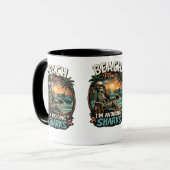 Strand Bitte Ich Vermeide Haie Lustige Kaffeetasse (Vorderseite Links)