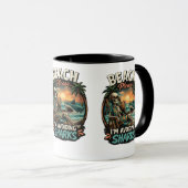 Strand Bitte Ich Vermeide Haie Lustige Kaffeetasse (VorderseiteRechts)