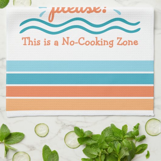 Strand Bitte keine Cooking Zone Thema Küste Geschirrtuch (Gefaltet)