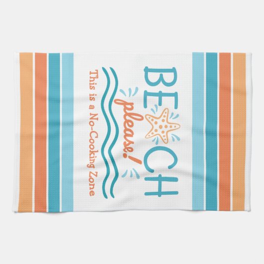 Strand Bitte keine Cooking Zone Thema Küste Geschirrtuch (Horizontal)