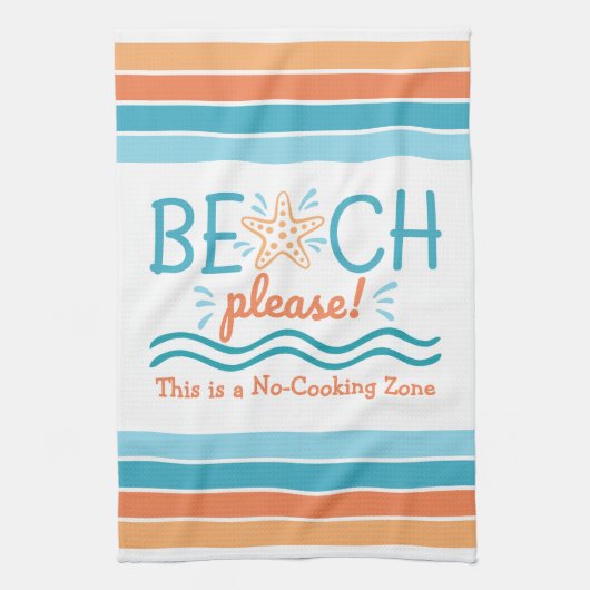 Strand Bitte keine Cooking Zone Thema Küste Geschirrtuch (Vertikal)
