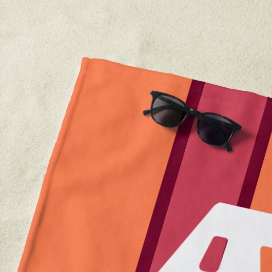 Strand bitte Koralle & rosa gestreiftes Badetuch (Beispiel)