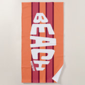 Strand bitte Koralle & rosa gestreiftes Badetuch (Vorderseite)