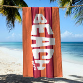 Strand bitte Koralle & rosa gestreiftes Badetuch