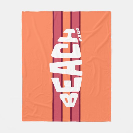 Strand bitte Korallen & Rosa Streifen Fleecedecke (Vorderseite)