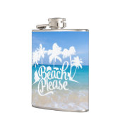 Strand-bitte lustige Zitat-Flasche Flachmann (Links)