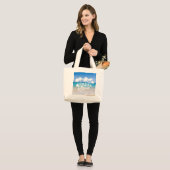 Strand-bitte lustige Zitat-Tasche Jumbo Stoffbeutel (Vorderseite (Model))