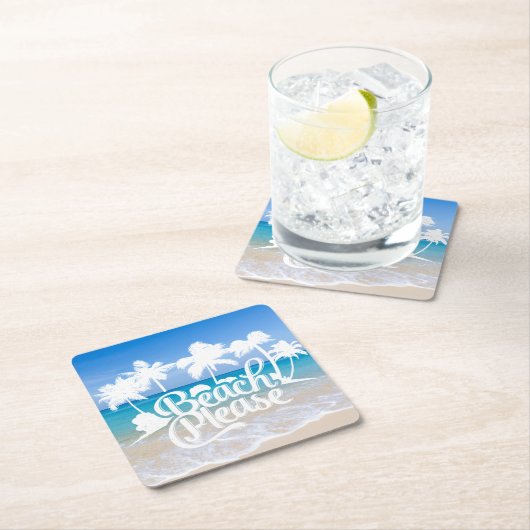 Strand-bitte lustiger Zitat-Untersetzer Rechteckiger Pappuntersetzer (Vor Ort)