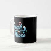 Strand Bitte Meer Cool Puppe Kaffeetasse (Vorderseite Links)