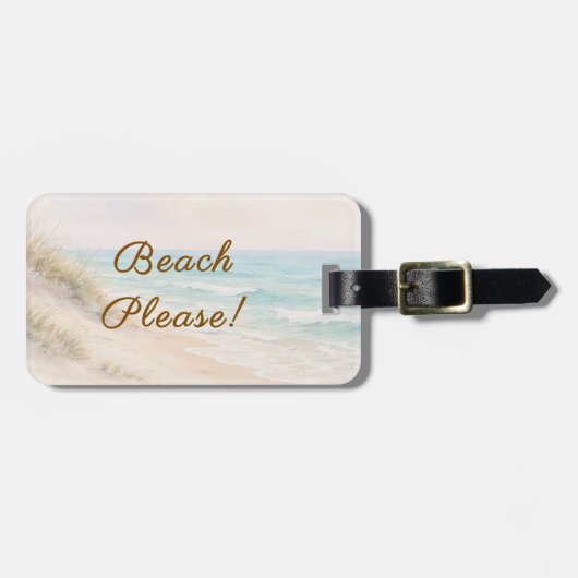 Strand bitte Meer Ozean Urlaub Gepäckanhänger (Vorderseite horizontal)