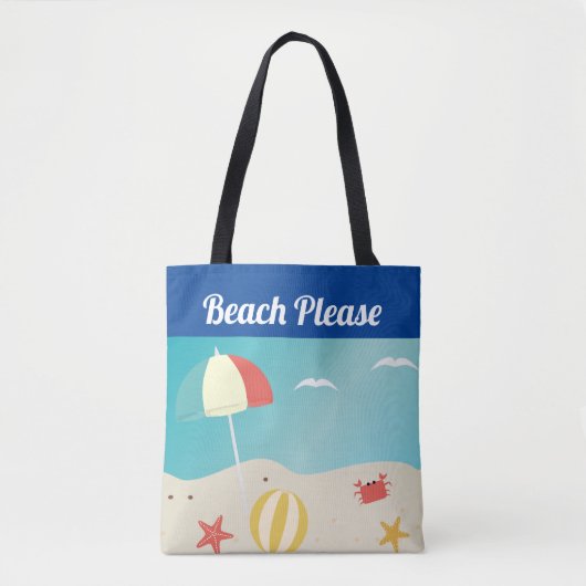 Strand Bitte Meer Sommer Strand Tasche (Vorderseite)