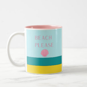 Strand Bitte Minimalistisch Zweifarbige Tasse