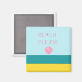 Strand Bitte Minimalistische Türdekoration. Magnet (Vorderseite/Rückseite)