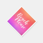 Strand Bitte Orange Pink Ombre Beach Party Serviette (Ecke)