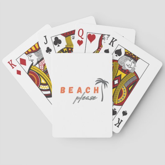 Strand bitte. Palme Classic Playing Cards Spiel Spielkarten (Rückseite)