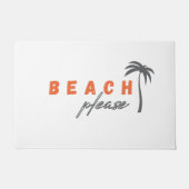 Strand bitte. Palme. Door Mat modern Fußmatte (Vorderseite)