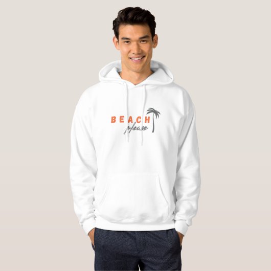 Strand bitte. Palme. Pullover Hoodie (Vorne ganz)