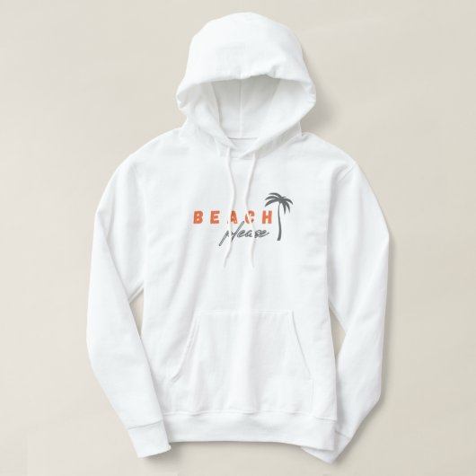 Strand bitte. Palme. Pullover Hoodie (Design vorne)