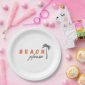 Strand bitte Palmen Papier Teller Party (Party)