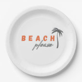 Strand bitte Palmen Papier Teller Party (Vorderseite)