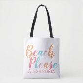 Strand Bitte Personalisiert Name Strand Tote Bag Tasche (Vorderseite)