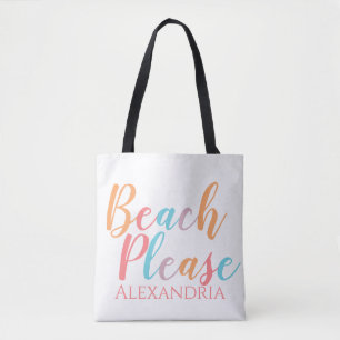 Strand Bitte Personalisiert Name Strand Tote Bag Tasche
