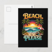Strand, bitte postkarte (Vorne/Hinten)