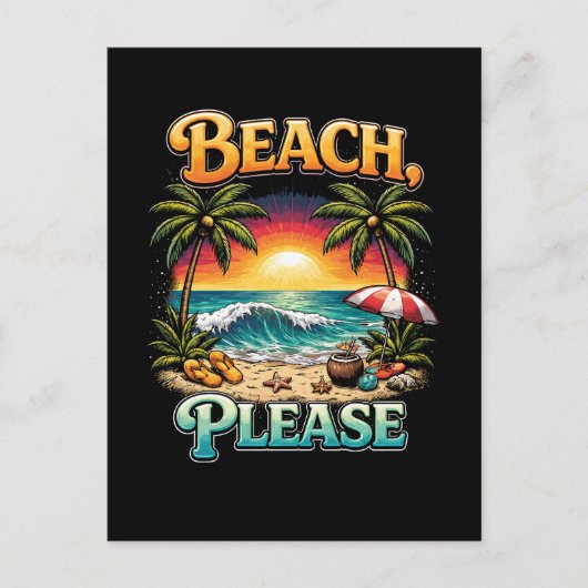 Strand, bitte postkarte (Vorderseite)