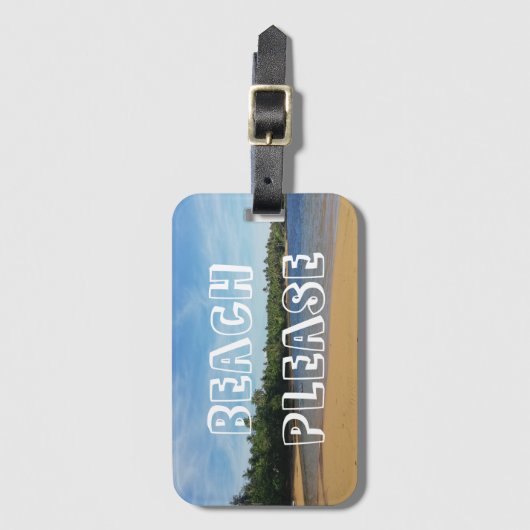 Strand Bitte Reisen Gepäckanhänger (Vorderseite Vertikal)