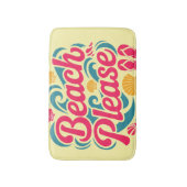 Strand Bitte Retro-Grafik: Rosa Typografie Badematte (Vorderseite Vertikal)