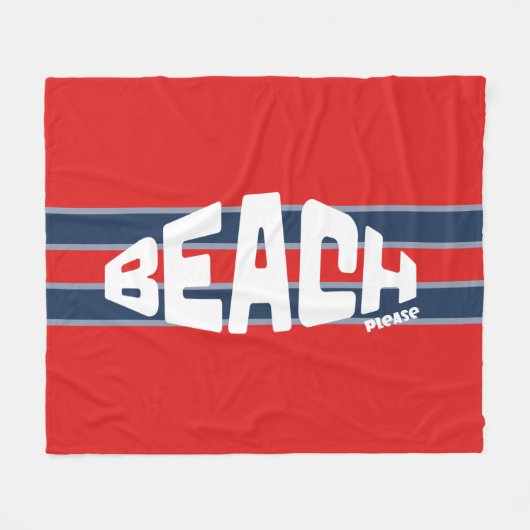 Strand bitte rot und blau Streifen Fleecedecke (Vorderseite (Horizontal))