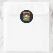 Strand, bitte runder aufkleber (Tasche)