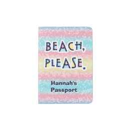 Strand Bitte Sommerurlaub Whimsical Typografie Passhülle
