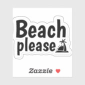 Strand bitte Textentwurf Aufkleber (Blatt)