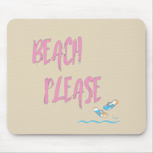 Strand Bitte Tropischer Stil Sommer Grafik Mousepad